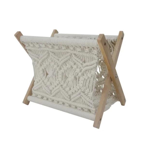 Boho Magazine Holder, Decorative Macrame Books Magazines Rack, Towel Storage Basket, Rustic Home Bedroom Decor
