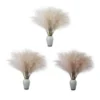 Faux Pampas Grass Beige Small Artificial Pompas Grass Decor For Vase Fake Fluffy Pampas Floral For Home Wedding Boho Decor